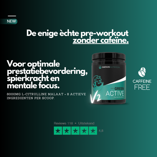 Ontdek de kracht van Green Active Pre Workout V2 (Zonder Cafeïne)